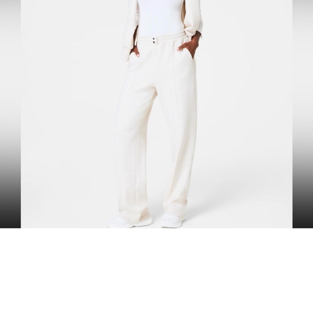 SPANX Women's Wide Leg Pants in Heather Cream